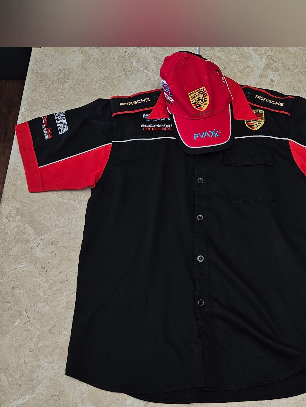 Motorsport Black & Red Short-Sleeve Men's Shirt